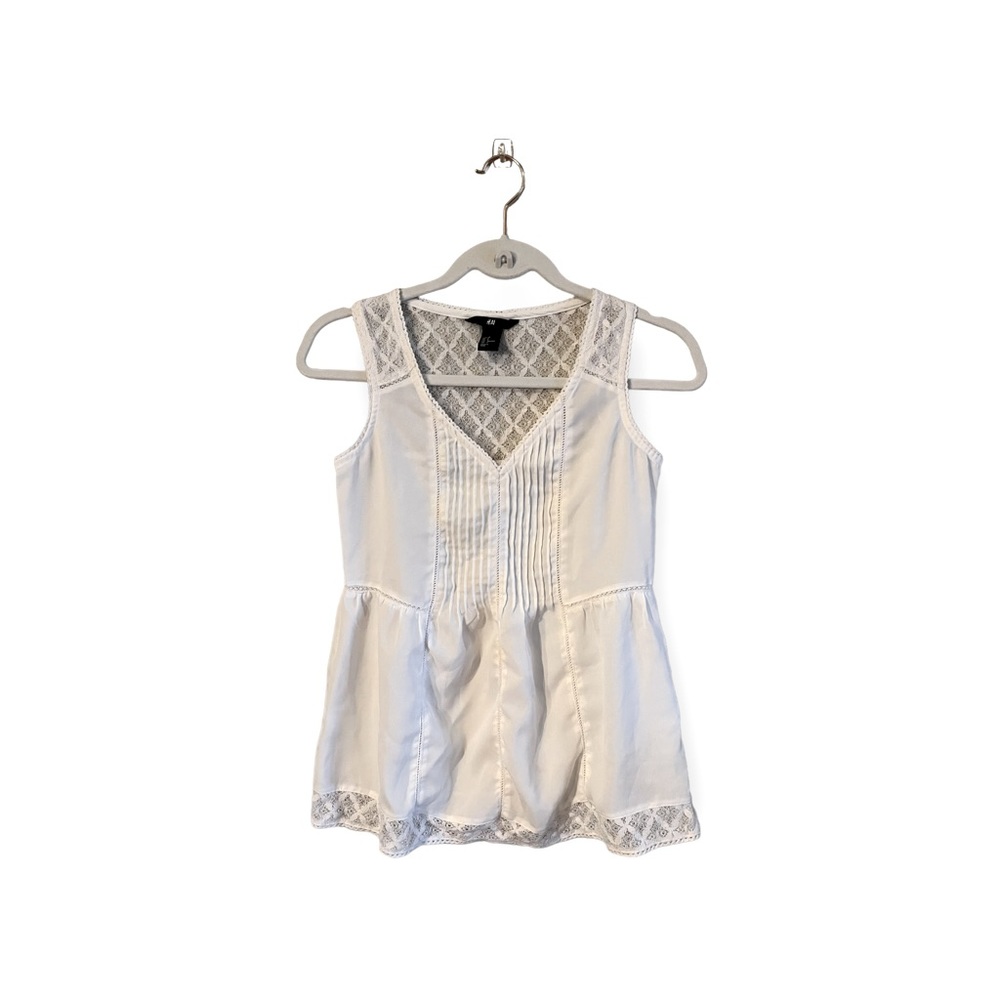 Cottage Core Sheer White Tank Blouse